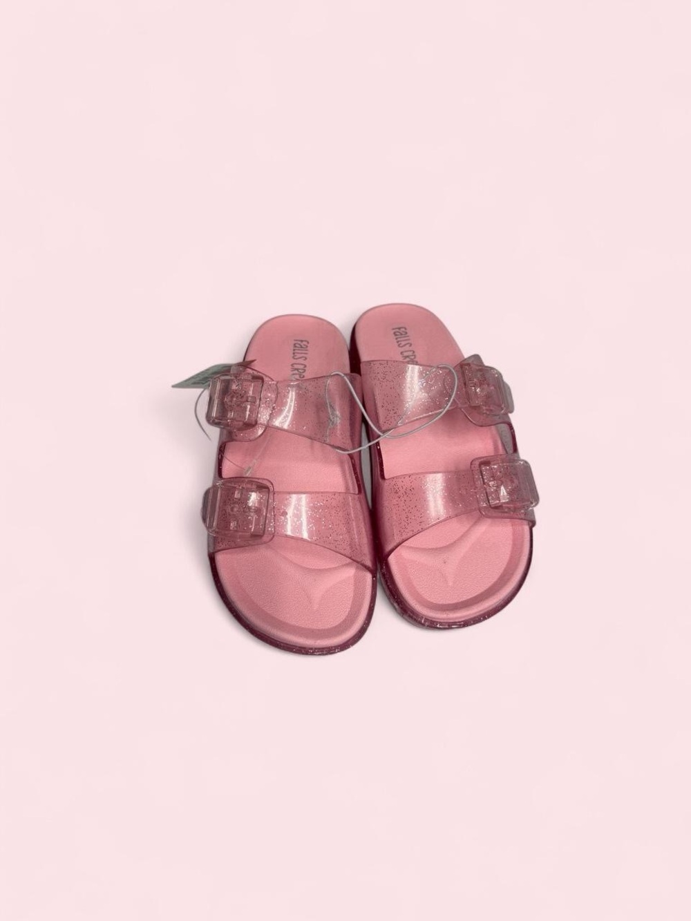 Falls Creek Pink Glitter Slide Sandals for Kids